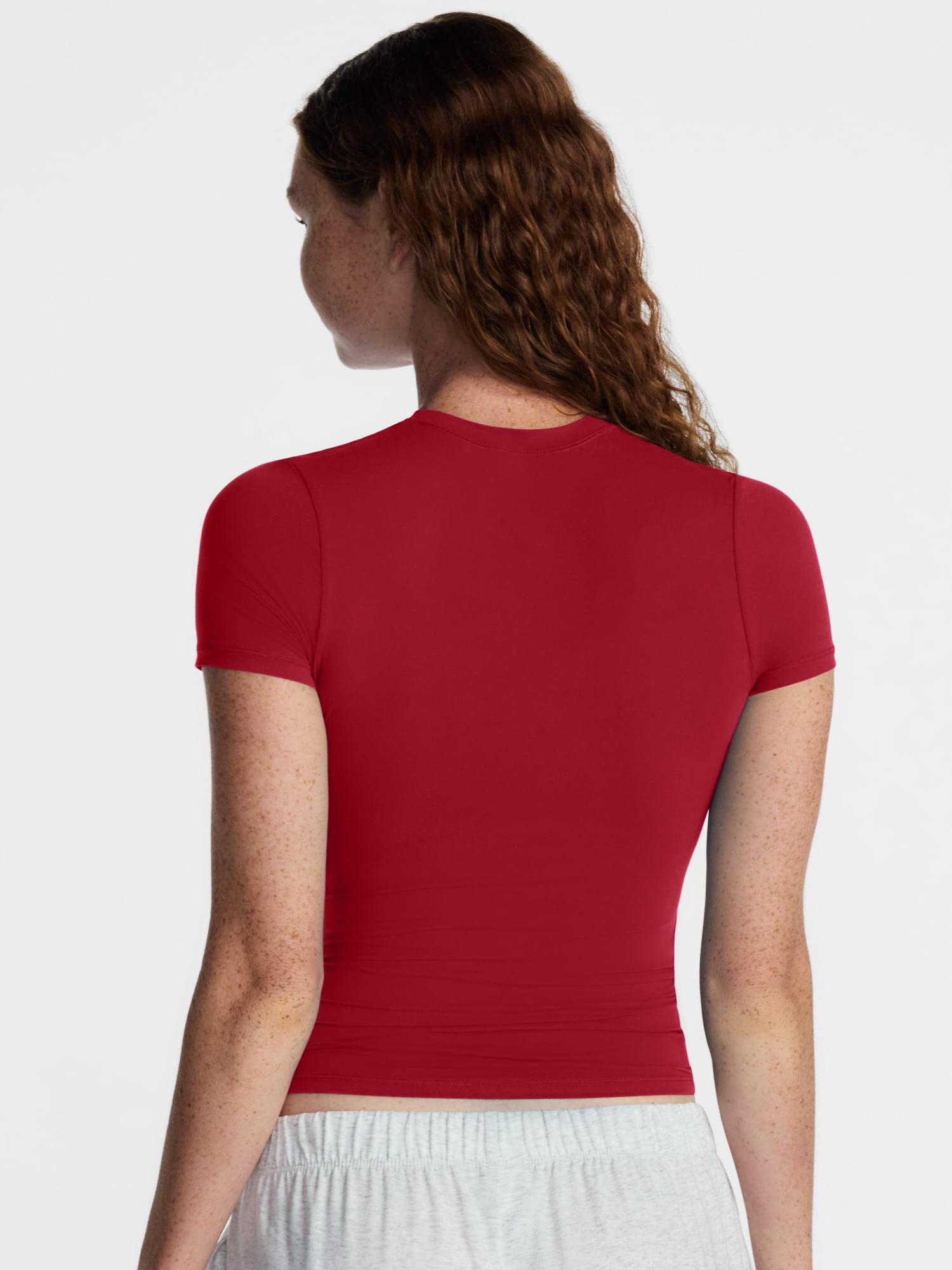 No Boundaries Fit Stretch Tee with Short Sleeves, Women's XS-XXXL