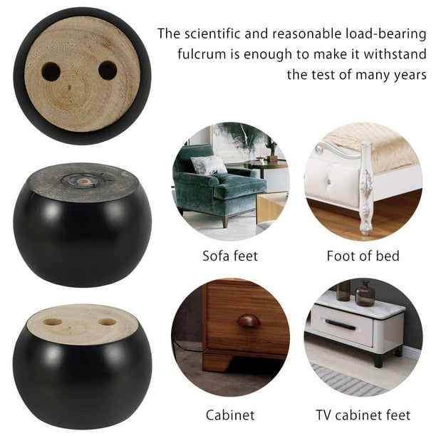 AMERTEER 4 8PCS 2inch Solid Wood Furniture Legs Hardwood Bun Feet Round Chair Desk Bed Bun Feets Sofa Pine Legs Sofa Cabinet Couch Legs for Settee Table Home Furniture Accessories Walmart