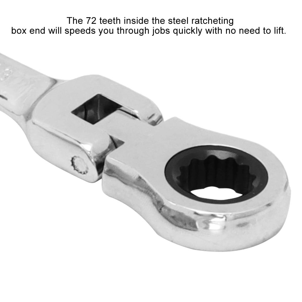 6-Piece 180° Adjustable Double Purpose 8-17mm Master Ratchet Wrench Tool Set, Yellow