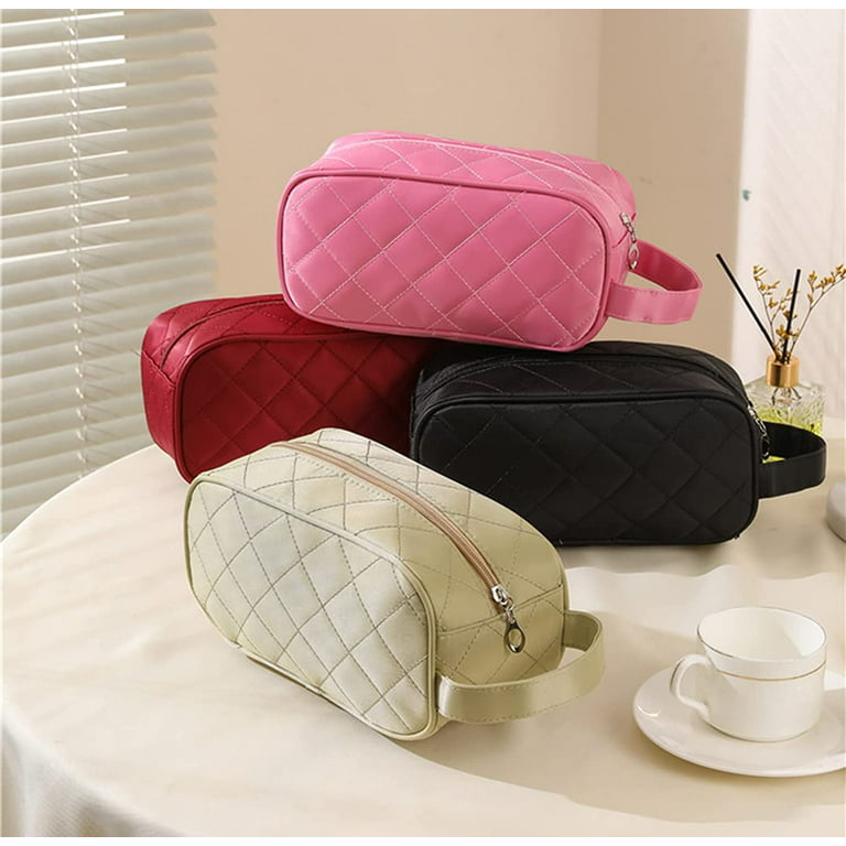 Travel Cosmetic Bag Portable Make Up Bag Cosmetic Bag Multifunctional Wash  Bag for Women-Wine Red
