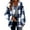 Blue, variant on Fartey Plus Size Womens Plaid Fleece Shacket Jacket Oversized Flannel Button Down Fall Hoodie Jackets with Drawstring Warm Winter Coats Khaki 3XL