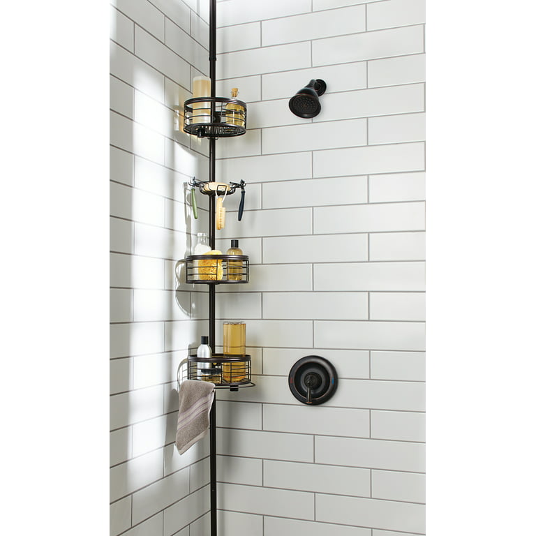 Mainstays 3-Shelf Home Tension Pole Shower Caddy, Oil-Rubbed Bronze -  AliExpress