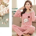 thumbnail image 4 of Topwoner 1 Set Women Sexy Plus Size Nightwear Cartoon Print Long Sleeve Pajama Set Home Clothes top+longpant, 4 of 5