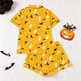 thumbnail image 3 of Elegyee Girls 2 Piece Halloween Pajama Sets Button Down Shirt Shorts, Yellow, Size 13-14, 3 of 8