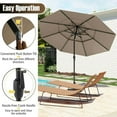 thumbnail image 3 of Demifill 10 Feet Solar Patio Umbrella with 32 LED Lights 3-Tier Vented Top for Patio, Garden, Backyard, Outdoor Shade, Taupe, 3 of 13