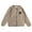 Khaki, variant on Boys Cardigan Sweater Cotton O-Neck with Buttons Cartoon Heart Glasses Embroidery Solid Fit Cardigan Open Front