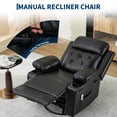 thumbnail image 6 of TacleeKii Oversized Swivel Rocking Recliner with Massage and Heat for Big and Tall Adults, Ergonomic Wide Seat Lounge Chair, 400 Lbs, Black, 6 of 9