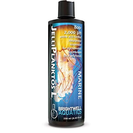 Brightwell Aquatics JelliPlanktos L - Zooplankton Suspension for Feeding Jellyfish, Amino Acid Fortified, 800-200 Micrometer Size, 250-ml