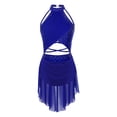 thumbnail image 3 of Miaeowve Lyrical Dance Dress Women Modern Contemporary Sparkly Backless Skirted Leotard Dancewear Blue XXL, 3 of 6