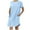 Blue, variant on Tshirt Dress Women Leisure Plus Size Dress Roll-Cuff Pockets Solid Sun Dress Short Sleeve Crew Neck Sun Dresses for Ladies Mini Dress Super Soft Dress Orange