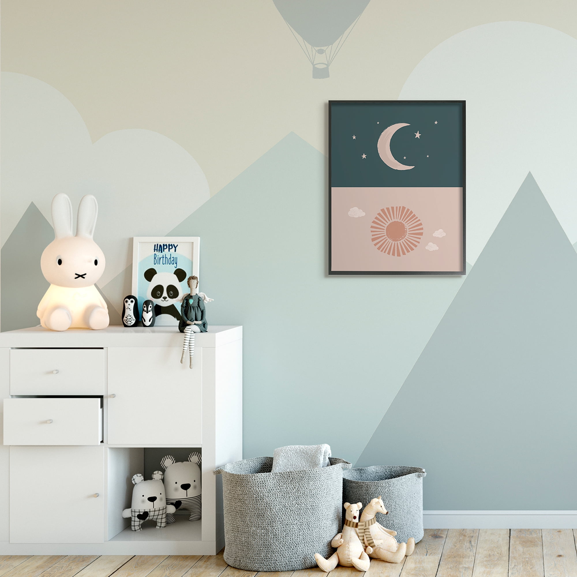 Stupell Industries Night Sky over Sunny Day Muted Tones,24 x 30,Designed by Lisa Whitebutton