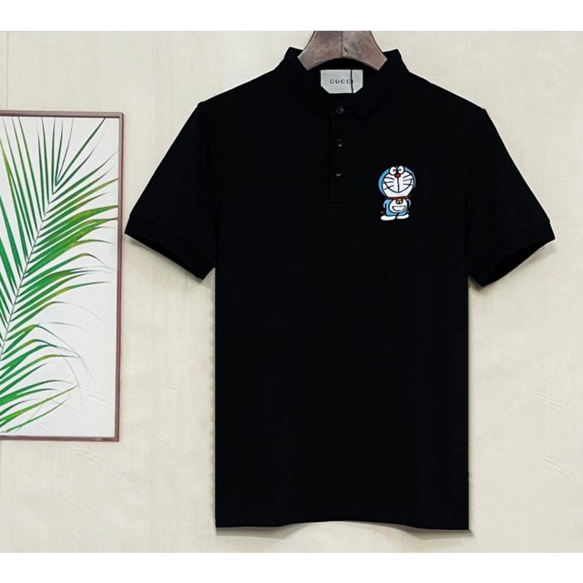 Gucc1 Verano Hombres Media Manga polo Shirt Doraemon Series Tela De Algodón Puro Talla Grande Sin Pilling