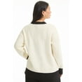 thumbnail image 2 of June + Vie Women's Plus Size Contrast V-Neck Cardigan, 2 of 3