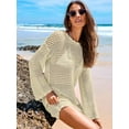thumbnail image 5 of Women Swimsuit Crochet Swim Cover Up Summer Bathing Suit Swimwear Mesh Knit Beach Dress Vacation Outfits ﻿, 5 of 7