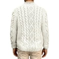 thumbnail image 2 of Men's Cable Knit Sweater Crew Neck Long Sleeve Pullover Casual Winter Top, 2 of 4