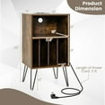 thumbnail image 3 of Giantex Meuble pour Tourne-Disque, Armoire de Rangement pour Disques Vinyles pour Salon, Chambre, Brun Rustique, 3 of 7