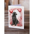 thumbnail image 2 of Flat-Coated Retriever Valentine Roses Greeting Cards Pack of 8 7 in x 5 in, 2 of 3