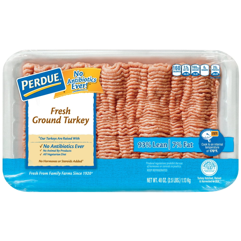 Perdue Fresh Ground Turkey, 93% Lean 7% Fat, 2.5 lb ...
