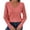 Watermelon Red, variant on Women V Neck Ribbed Knit Sweater, Long Sleeve Floral Lace Patchwork Dressy Casual Pullover Top