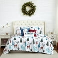 thumbnail image 2 of Southshore Fine Living, Inc. King Christmas Quilt Set, Cute Trees & Reindeer Over Red Plaid Print, 2 of 8