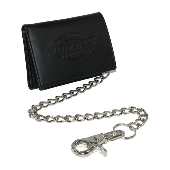 Size one size Men's Leather Trifold Chain Wallet