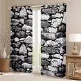 thumbnail image 2 of Feelyou Black Grey Stone Curtains Pack of 2 (52x84 Each), Art Abstract Window Curtains, 2 of 6