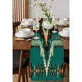 thumbnail image 4 of Southwestern Boho Table Runner-Cotton Linen- 90 Inch Holiday Dresser Scarves, Teal Brown Aztecs Farmhouse Ethnic Tablerunner for Kitchen Coffee/Dining Bedroom Living Room Dinner Scarf Décor 13x90, 4 of 9