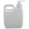 thumbnail image 1 of Contenedor de plástico resistente, jarras blancas vacías con tapa dispensadora, cubo rellenable de 1 l para almacenar líquidos, gel de ducha y champú., 1 of 6