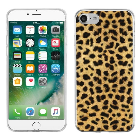 Slim-Fit Case for Apple iPhone 8, OneToughShield ® Premium TPU Gel Phone Case - Cheetah Gold/Black