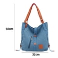 thumbnail image 2 of Bolso bandolera de lona, se puede llevar en dos hombros, espalda y diagonal. Azul claro, 2 of 5