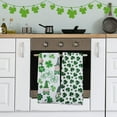 thumbnail image 3 of St Patricks Day Kitchen Towels, Irish Shamrock Green Gnomes Printed Dishcloth 15x25in Absorbent Soft Feel 100% Polyester for Home Bathroom Hand Towel Holiday Party Decor & CUSTOM Storage Carrier, 3 of 8