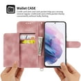 thumbnail image 5 of Allytech Wallet Case for Samsung Galaxy S21 FE 5G, PU Leater Flower Embossed Shoulder Strap Hand Wrist Stand Shockproof Flip Cover for Samsung Galaxy S21 FE 5G 2022 - Pink, 5 of 15