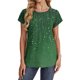 thumbnail image 4 of Camiseta de Manga Corta de las Mujeres de Cuello Redondo de Impresión Casual Top de las Señoras, Poliéster Ligero para el Hogar Diario Y Cómodo, 4 of 8