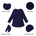 thumbnail image 3 of SHIBEVER Womens Tops Fall 3/4 Sleeve T Shirts Fahison V Neck Long Sleeve Tops Business Casual Tops Dressy Loose Fit Blouses Ladies Tunic Tops Navy Blue, 3 of 6