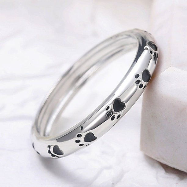 Stylish Stackable Cat and Dog Footprints Ring for Women and Girls - Perfect Wedding and Valentine's Day Gift