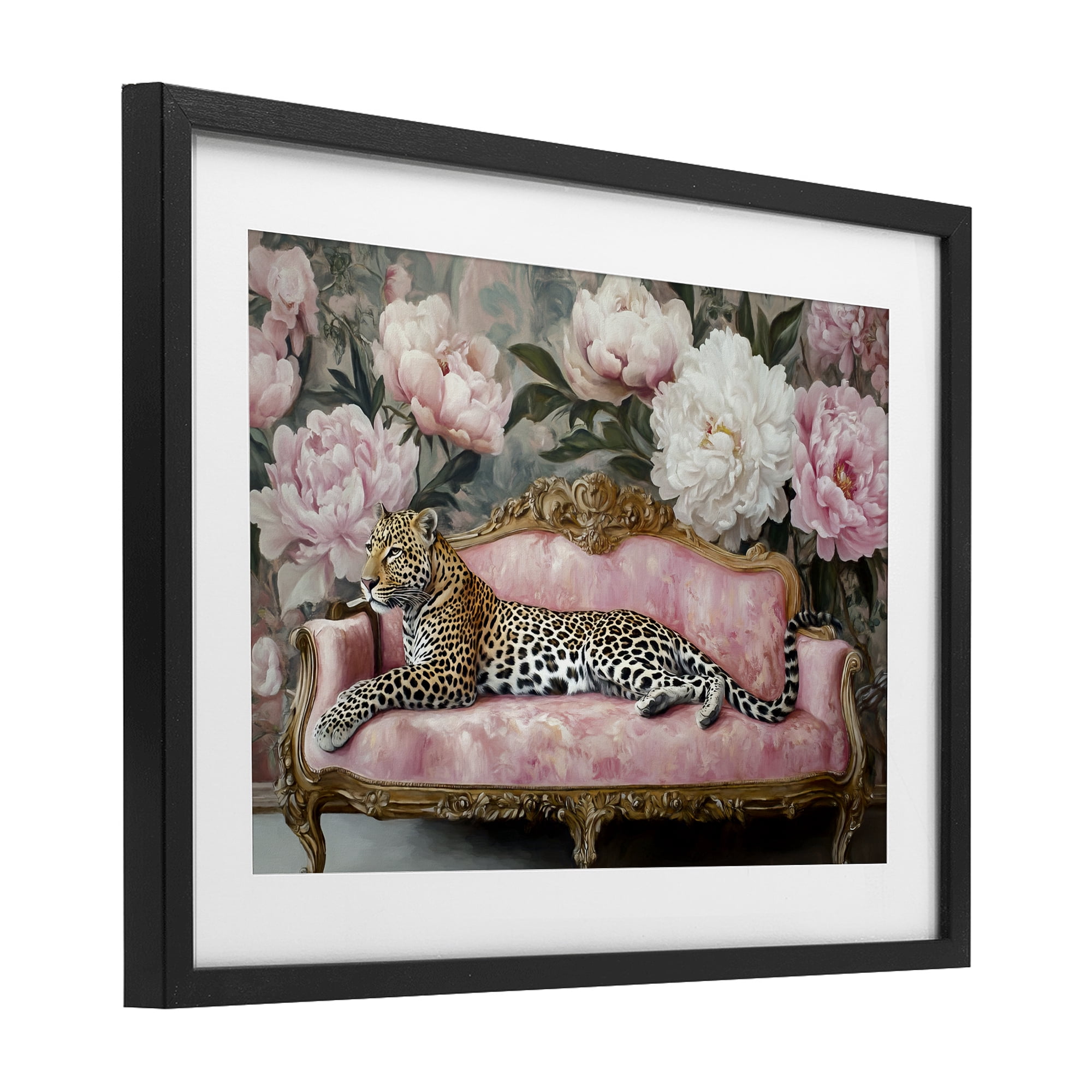 Stupell Industries Where The Leopard Dreams Black Framed Print Under Glass, design by Tina LeCour