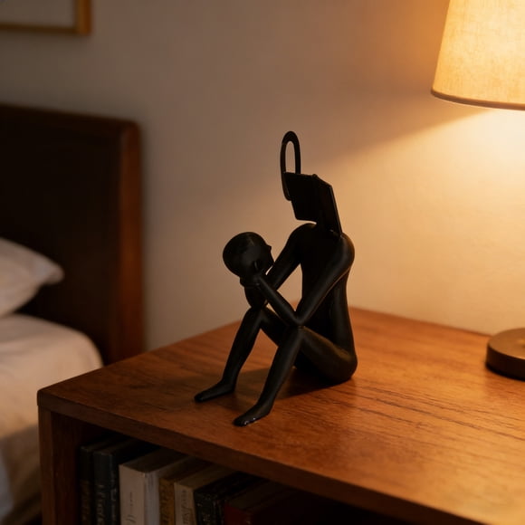 SSZMDLB Reading Statue Sculpture, Abstract Art Ornament Modern Decor, Desktop Bookshelf Sculpture for Home Living Room Office Bedroom, Table Bookcase Decoration, Minimalist Figurine