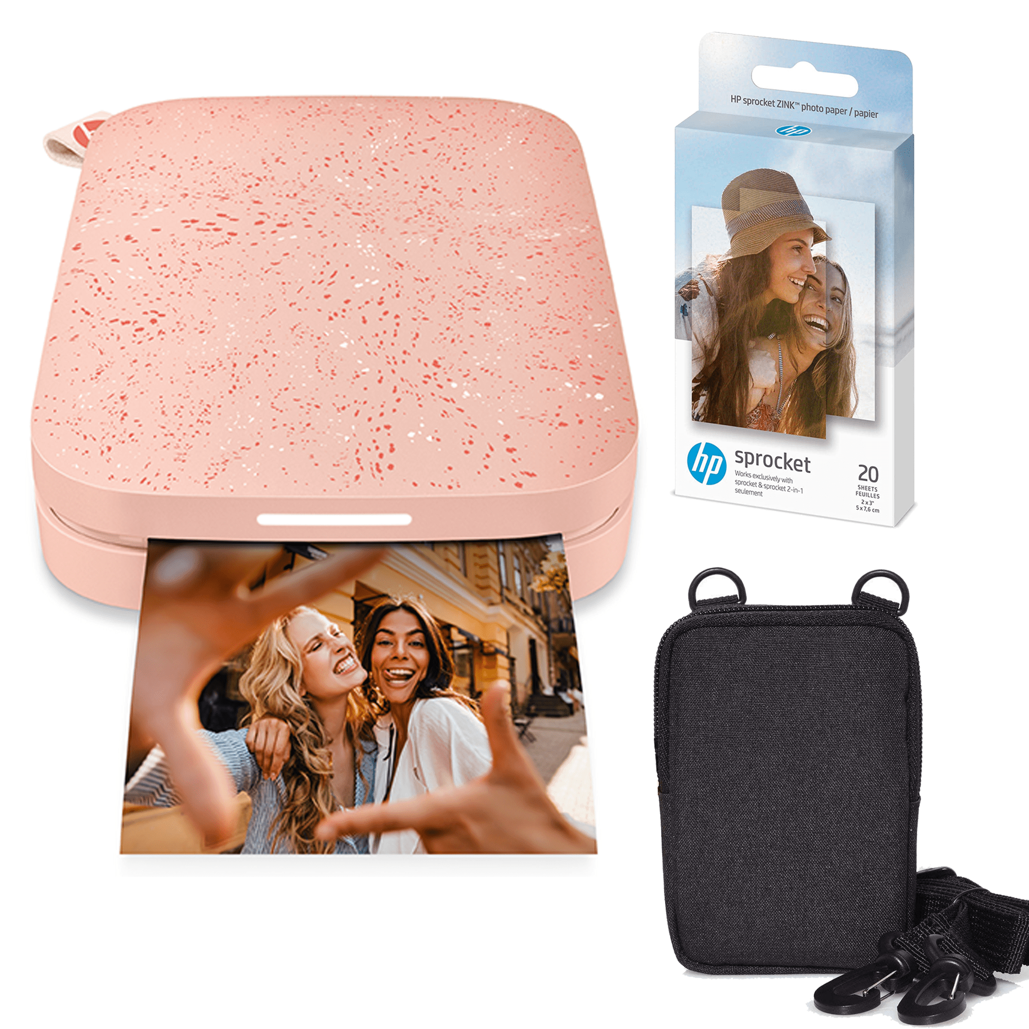 Hp Sprocket Portable 2x3 Instant Photo Printer Blush Pink Zink Paper Bundle Walmart Com