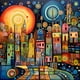thumbnail image 1 of 5D DIY Con Taladro Casa Colorida Del Arte 40x40cm, 1 of 9