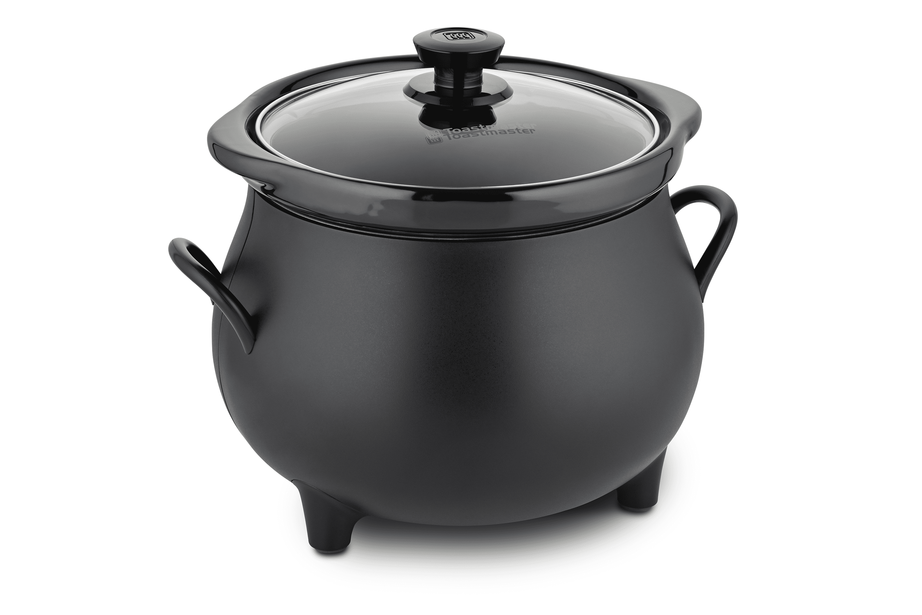Toastmaster 4QT Black Cauldron Slow Cooker with Removable Crock and Glass Lid