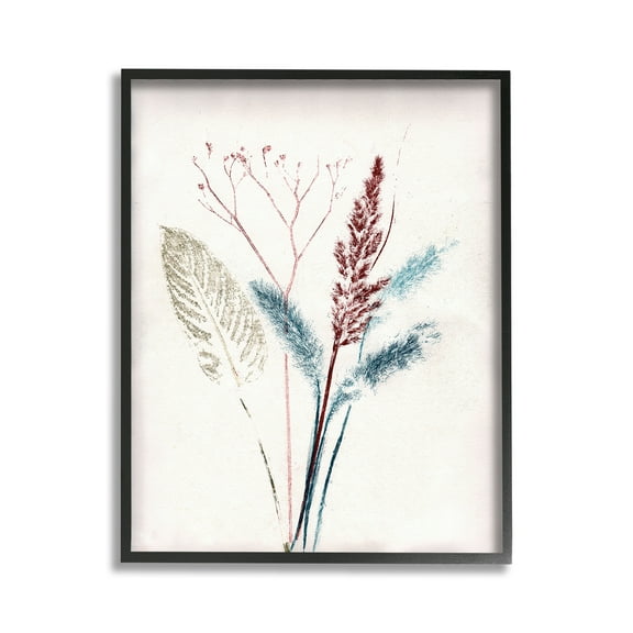 Stupell Industries Natural Floral Impression Botanical & Floral Painting Black Framed Art Print Wall Art, 11 x 14