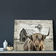 thumbnail image 3 of AEFER Highland Cow Wood Old Barn Conuntryside Vintage Landscape Wall Art Decor Farmhouse Rustic Country Pictures Prints Painting Posters Framed Canvas Quotes For Kitchen Office Decor, 3 of 6