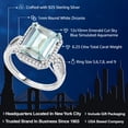 thumbnail image 2 of Gem Stone King 6.23 Cttw Sky Blue Simulated Aquamarine Ring for Women | 925 Sterling Silver | Emerald Cut 12X10MM | Gemstone Birthstone | Wedding Engagement Anniversary Promise Ring for Women, 2 of 5