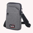 thumbnail image 5 of Bolso bandolera de lona vintage para hombre, de hombro informales, minicartera de varias capas, 5 of 5