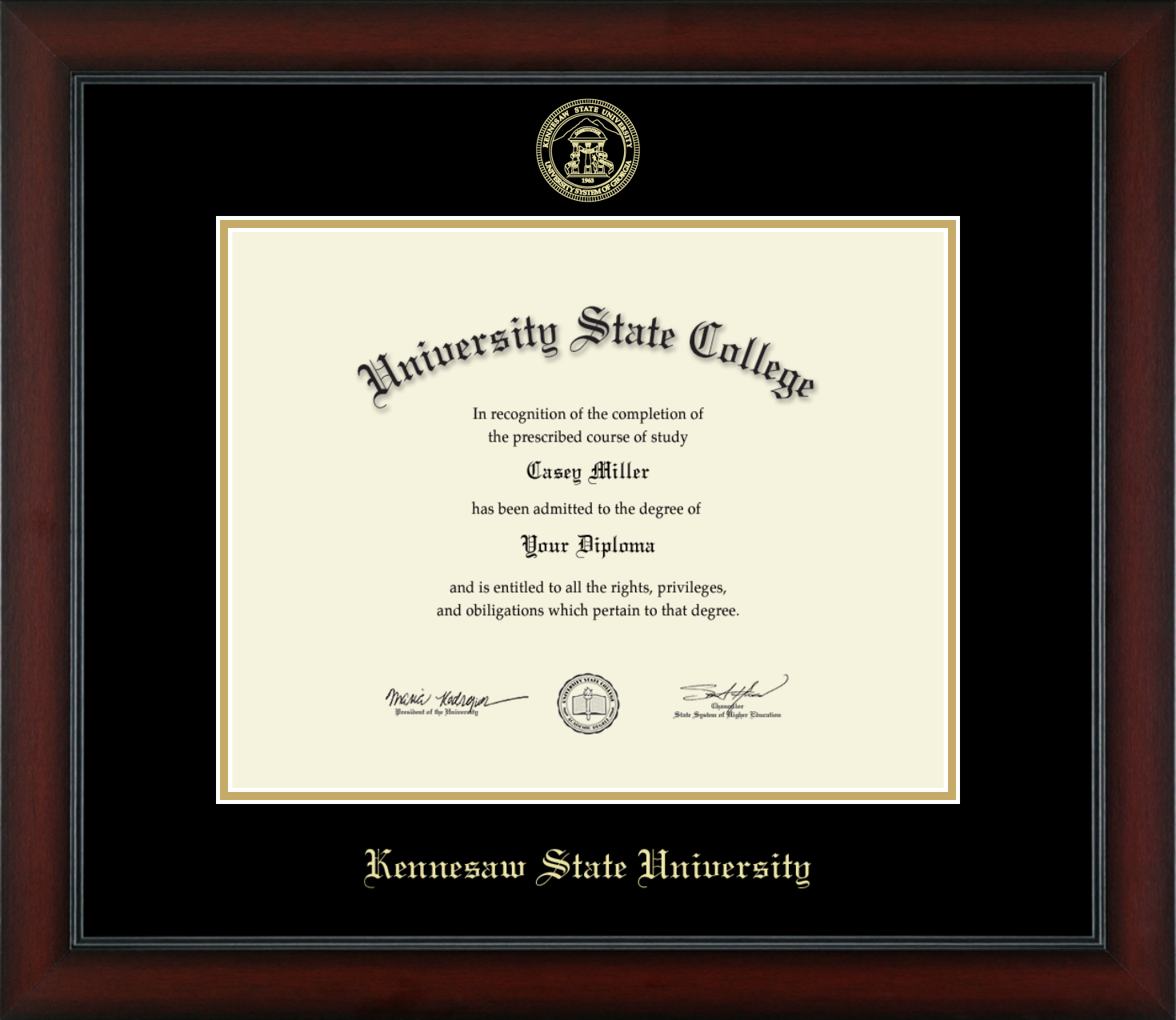 Kennesaw State University Officially Licensed Gold Embossed Diploma Kennesaw State University Officially Licensed Gold Embossed Diploma