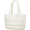 White, variant on Puffer Tote Bag for Women, Large Capacity Tote Bag with Compartments & Multi-Pockets, Lightweight Quilted Shoulder Bag with Zipper Closure for Travel, Work, Gym, Shop(Black)