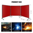 thumbnail image 2 of Bingirl Écran de Soudure 3 Panneaux 6x6FT avec Cadre - Rideau en PVC Résistant aux Flammes, Panneau de Sécurité Transparent, Roues Pivotantes Verrouillables - Rouge pour Atelier, Garage, 2 of 7