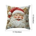 thumbnail image 3 of TanSiDing 1pcs Christmas Pillow Cover Holiday Decoration Reversible Soft Linen Throw Pillowcase for Couch Sofa Bed Festive Home Decor 45x45cm, 3 of 6