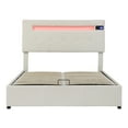 thumbnail image 5 of Kidkapers Beige Queen Storage Bed - Lift-Up Bed with USB Ports, Bluetooth Audio, Modern Upholstered Design, Hydraulic Storage, 5 of 5