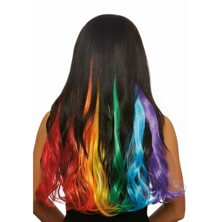 Long Wavy 3 Piece Primary Rainbow Hair Extensions Walmart Canada